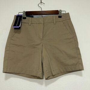 Tommy Hilfiger Women's Shorts 4 Cobblestone Khaki Tan Flat‎ Front NWT